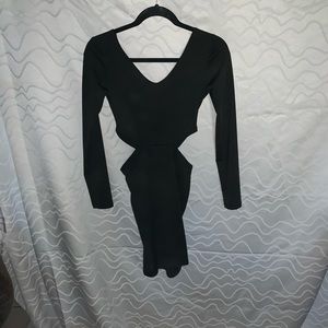 All black long sleeve dress
